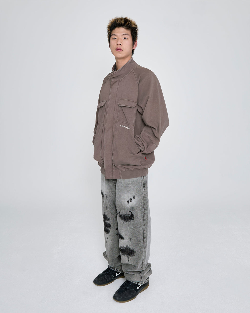 yeseyesee - Y.E.S Zip Sweat Jacket (Cocoa) product image 8 | TRAB K-Fashion Australia