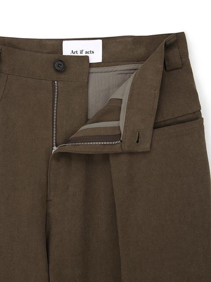 Art if acts - Pocket On Tuck Pants (Brown) product image 9 | TRAB K-Fashion Australia