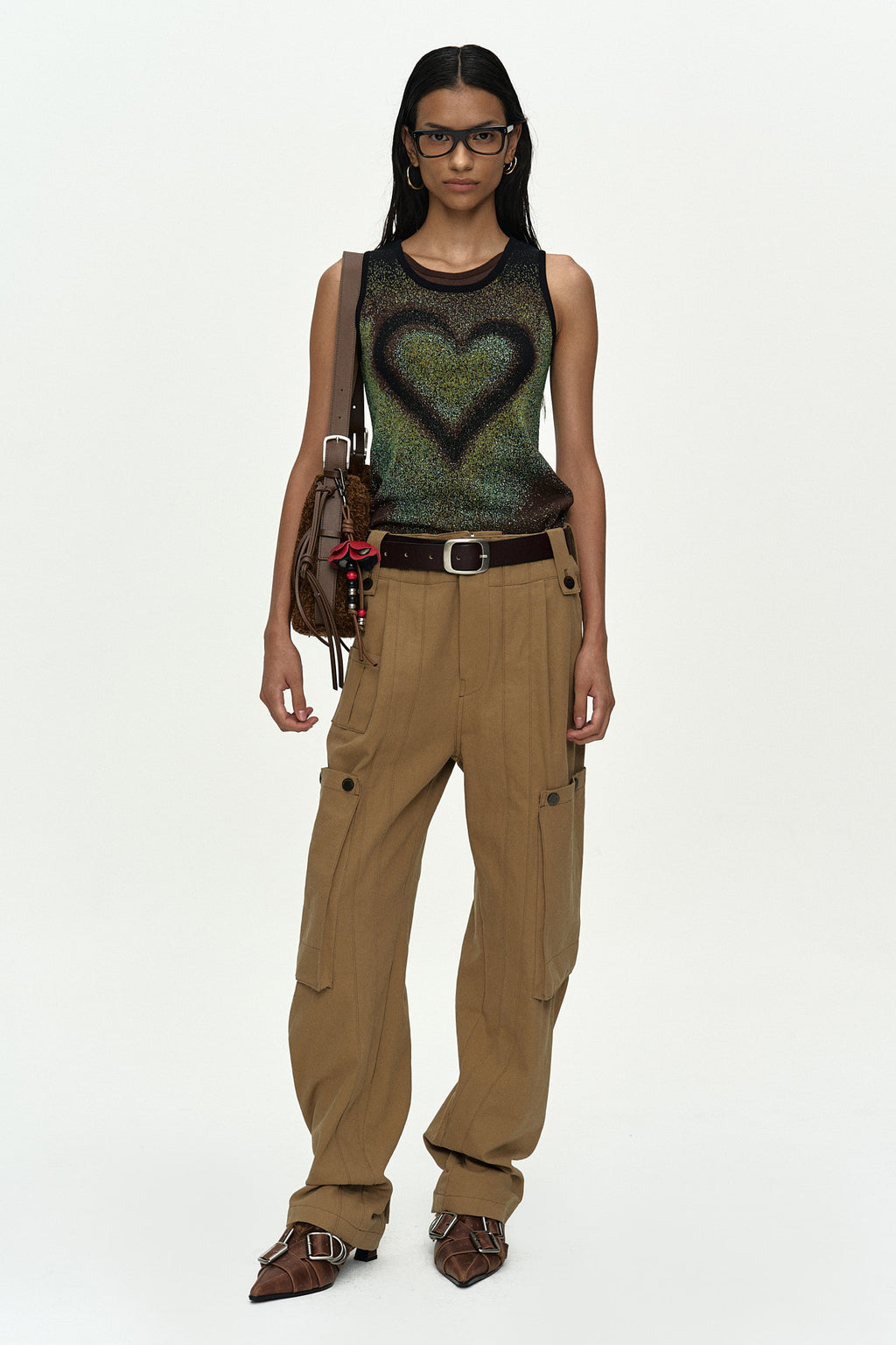 Andersson Bell - Airbrush Love Tank Top (Green) product image 2 | TRAB K-Fashion Australia