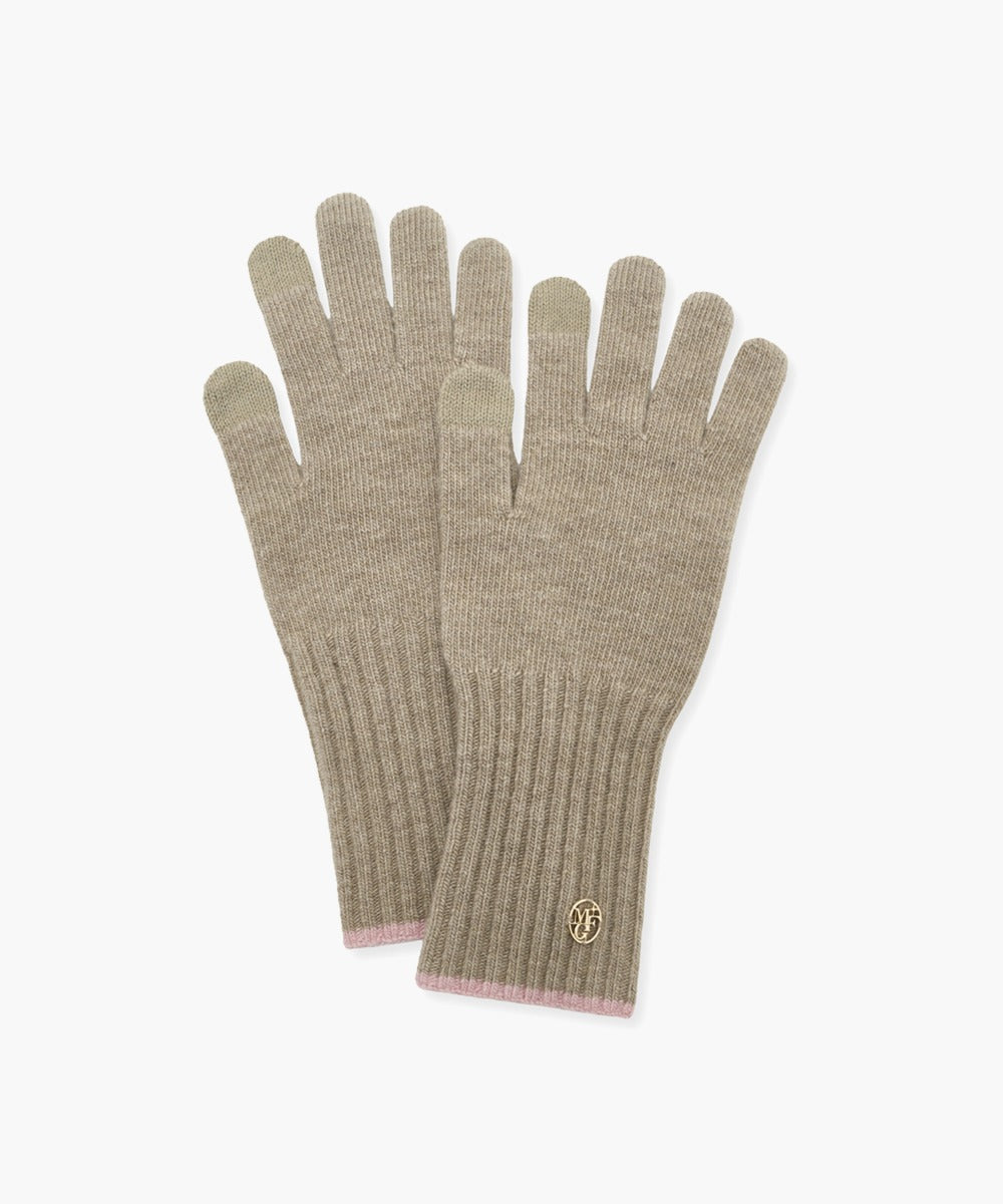 Marithe & Francois Girbaud - Circle Logo Long Glove (Oatmeal) product image 1 | TRAB K-Fashion Australia