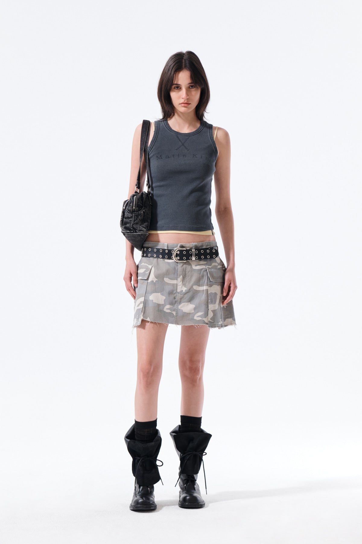 Matin Kim - Cargo Mini Denim Skort (Beige) product image 10 | TRAB K-Fashion Australia
