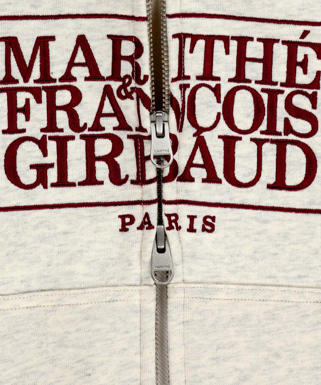 Marithe & Francois Girbaud - Classic Logo Crop Hoodie Zipup (Oatmeal) product image 10 | TRAB K-Fashion Australia