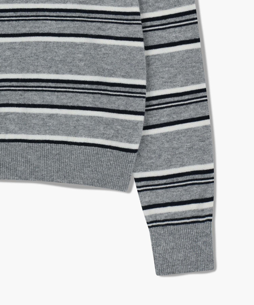 Marithe & Francois Girbaud - Regular Logo Stripe Polo Knit (Melange Gray) product image 10 | TRAB K-Fashion Australia