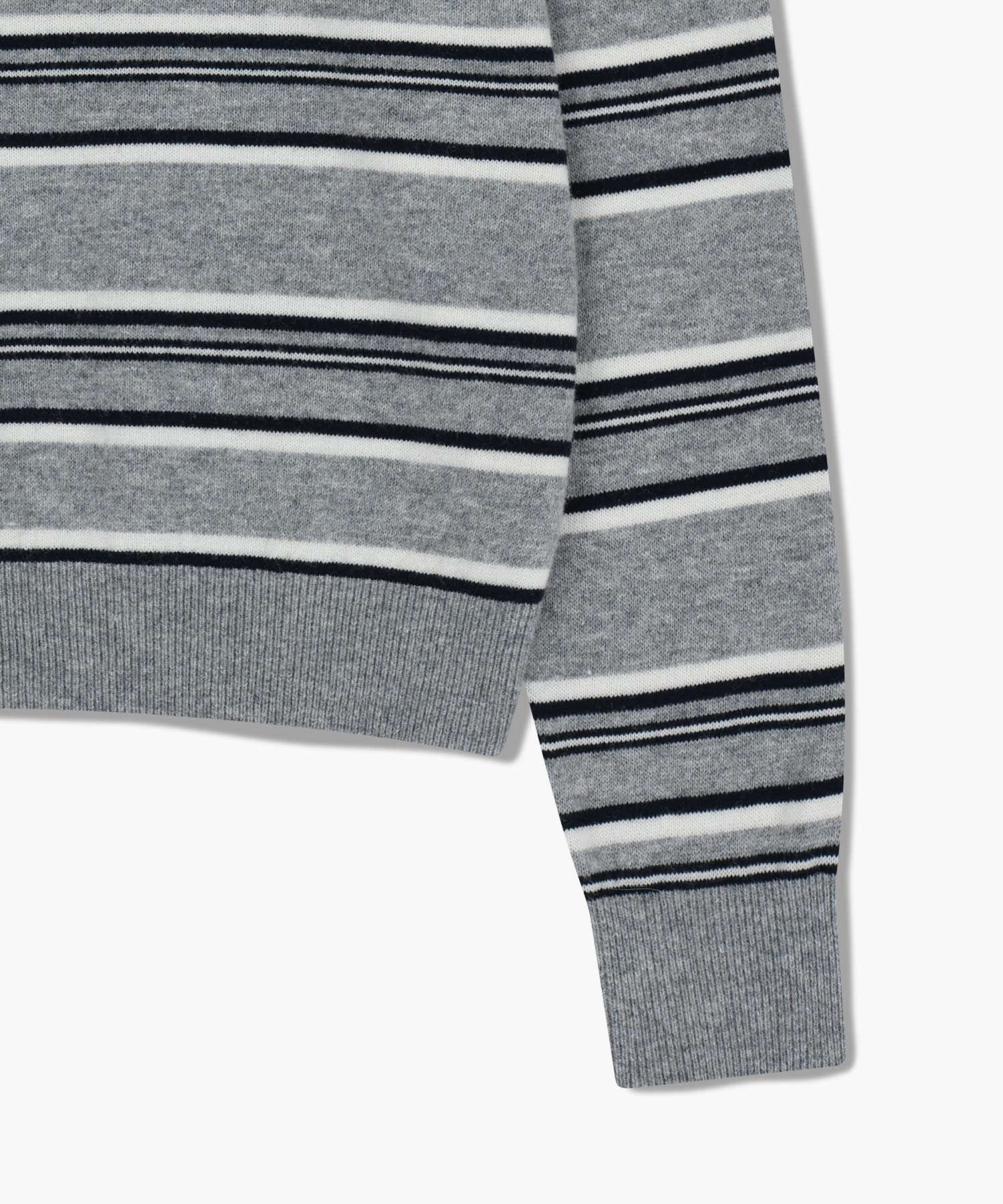 Marithe & Francois Girbaud - Regular Logo Stripe Polo Knit (Melange Gray) product image 10 | TRAB K-Fashion Australia