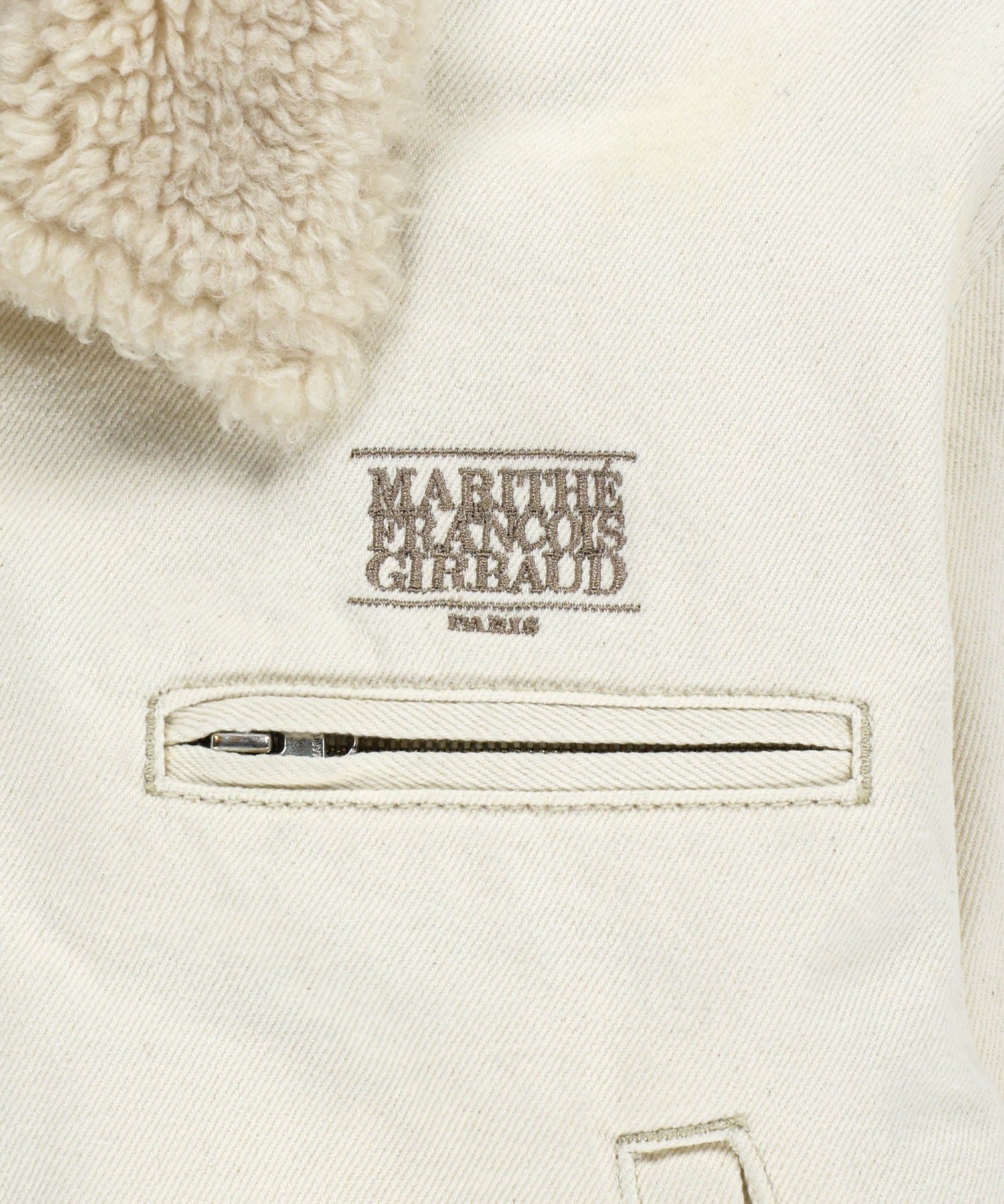 Marithe & Francois Girbaud - Crop Shearling Denim Jacket (Ecru) product image 10 | TRAB K-Fashion Australia