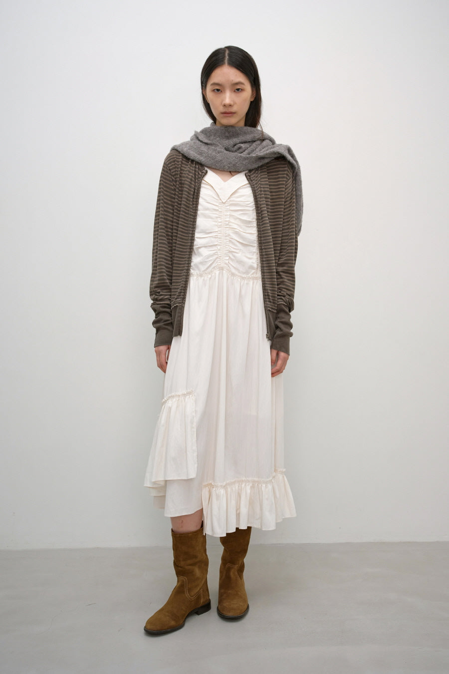 Insilence - Grunge Dye Stripe Zip-Up (Brown) product image 5 | TRAB K-Fashion Australia
