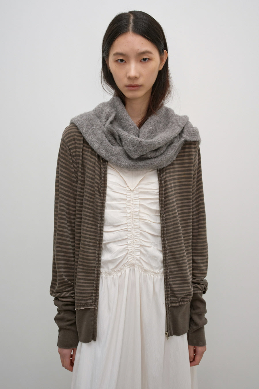 Insilence - Grunge Dye Stripe Zip-Up (Brown) product image 1 | TRAB K-Fashion Australia