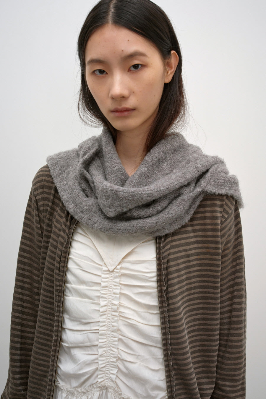 Insilence - Grunge Dye Stripe Zip-Up (Brown) product image 2 | TRAB K-Fashion Australia