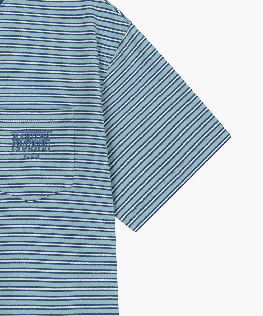 Marithe & Francois Girbaud - Small Classic Logo Stripe Ringer Tee (Blue) product image 10 | TRAB K-Fashion Australia