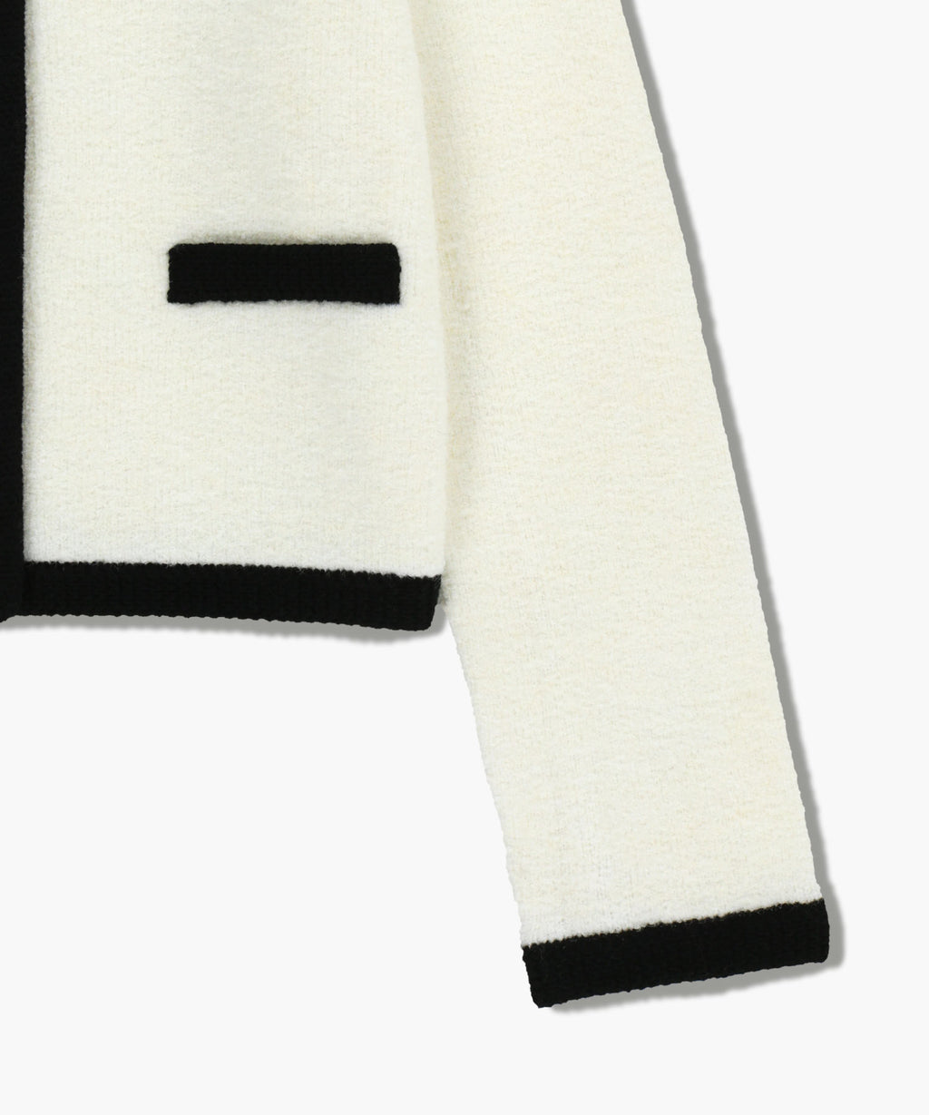 Marithe & Francois Girbaud - Boucle Knit Round Neck Cardigan (Ivory) product image 10 | TRAB K-Fashion Australia