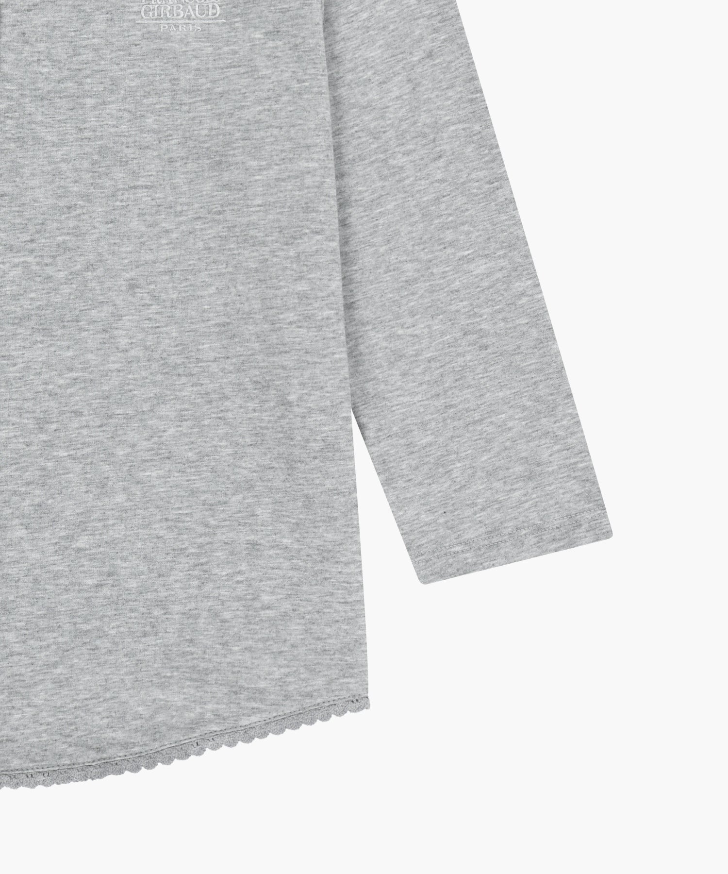 Marithe & Francois Girbaud - Small Classic Logo Henley Neck 3/4 Sleeve Tee (Heather Gray) product image 10 | TRAB K-Fashion Australia