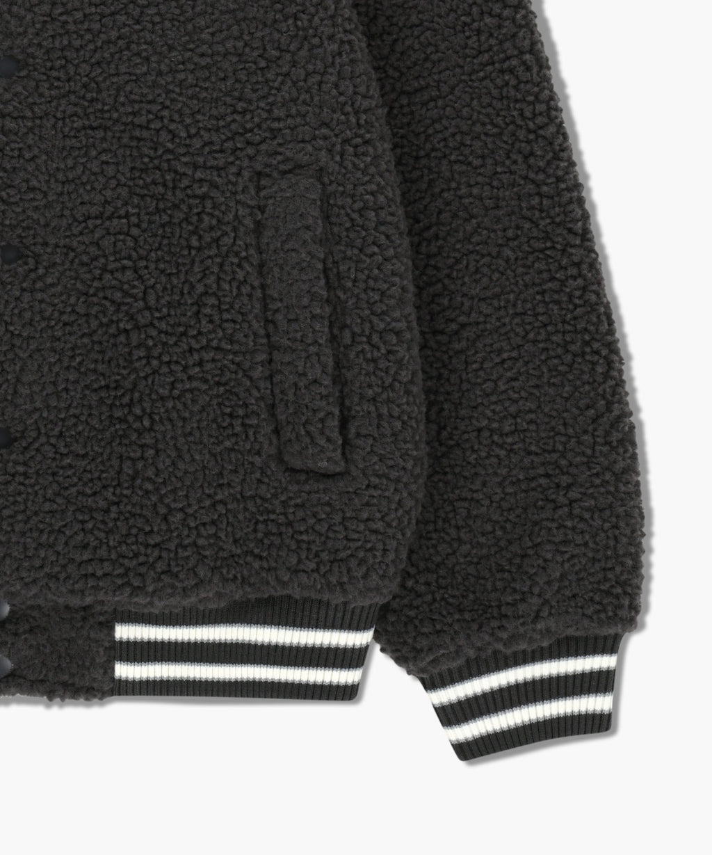 Marithe & Francois Girbaud - Fleece Varsity Jacket (Charcoal) product image 10 | TRAB K-Fashion Australia