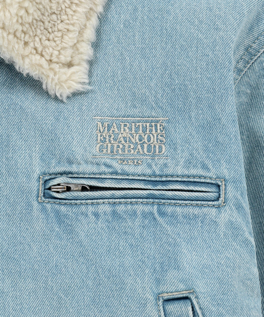 Marithe & Francois Girbaud - Crop Shearling Denim Jacket (Light Blue) product image 10 | TRAB K-Fashion Australia