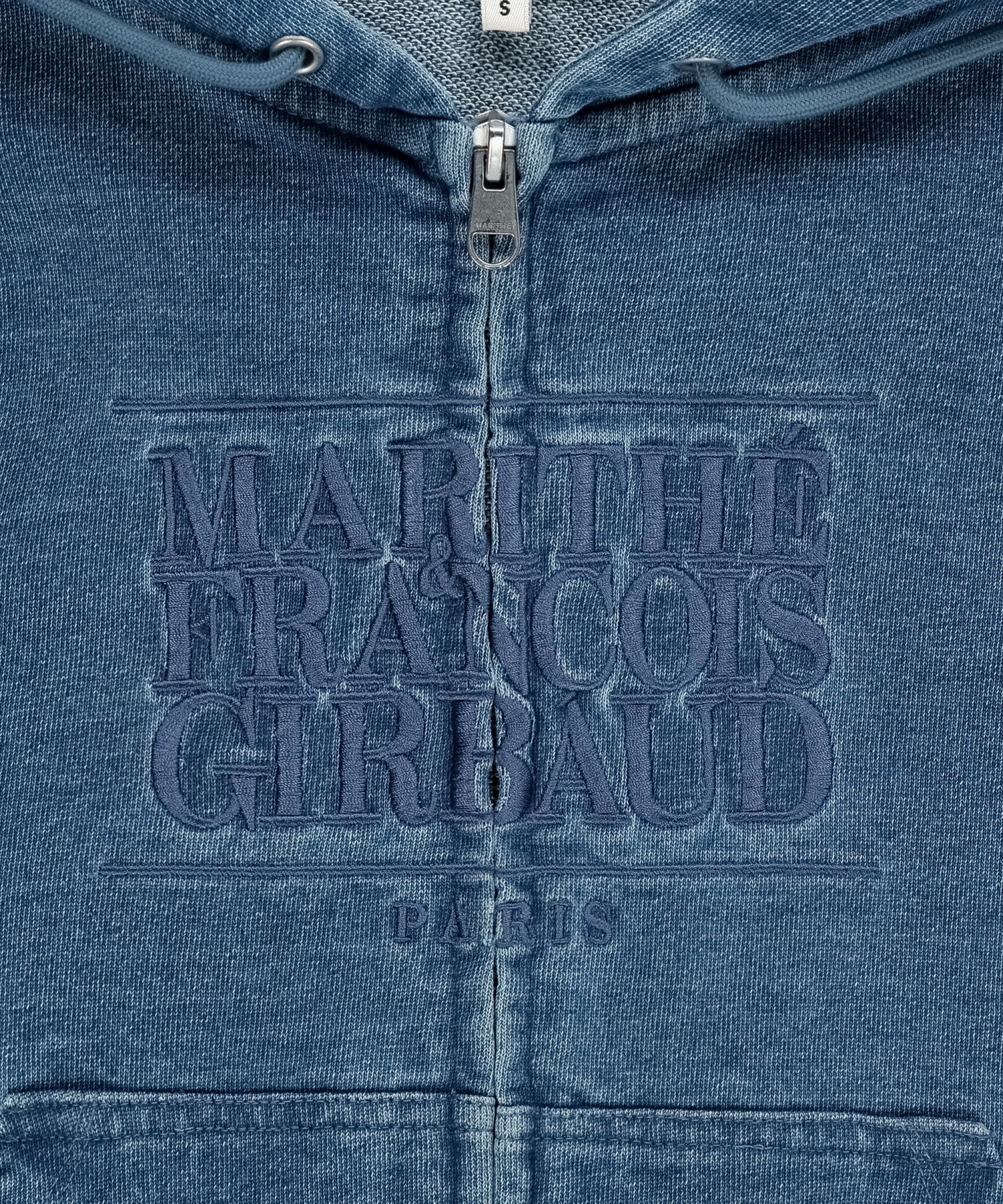 Marithe & Francois Girbaud - Embroidery Classic Logo Crop Hoodie Zipup (Blue) product image 10 | TRAB K-Fashion Australia