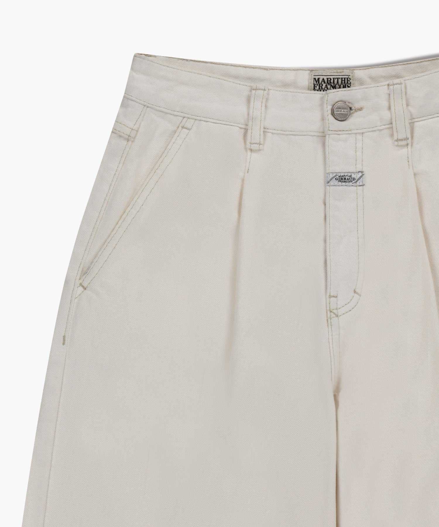 Marithe & Francois Girbaud - Low-waist Tuck Wide Denim Pants (Ecru) product image 11 | TRAB K-Fashion Australia