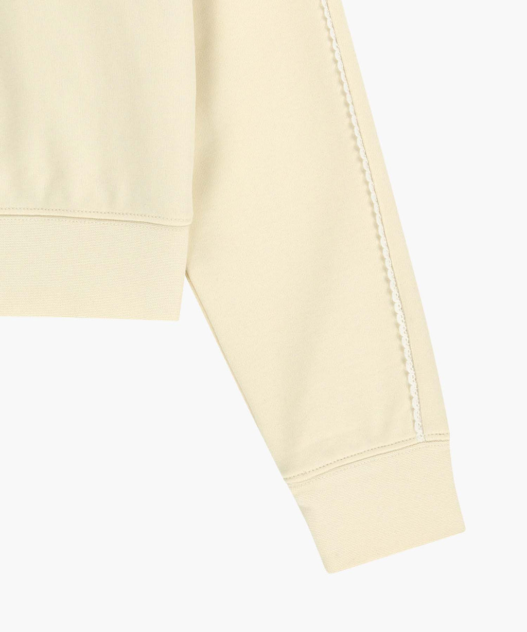 Marithe & Francois Girbaud - Lace Detail Crop Sweatshirt (Ivory) product image 10 | TRAB K-Fashion Australia