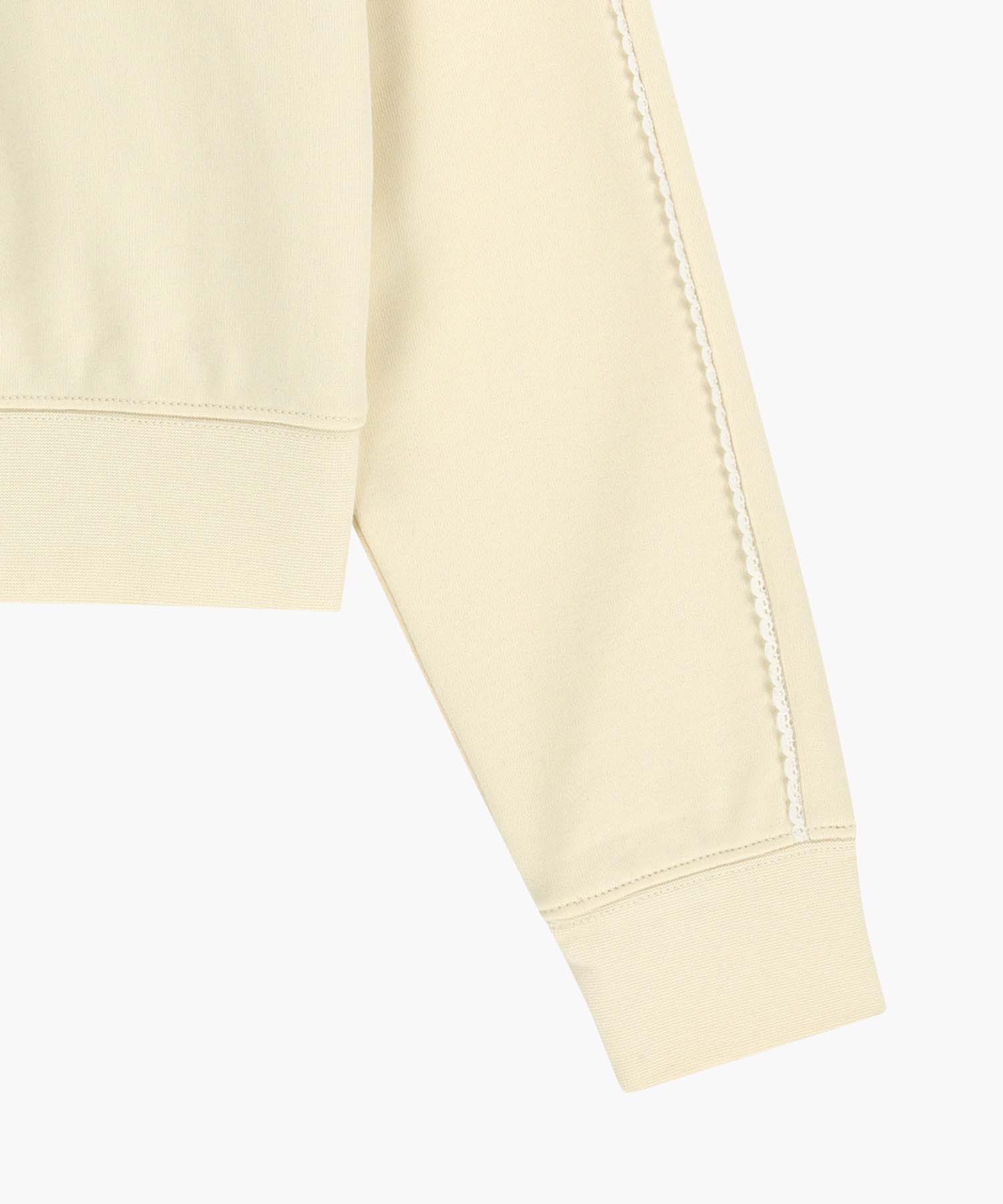 Marithe & Francois Girbaud - Lace Detail Crop Sweatshirt (Ivory) product image 10 | TRAB K-Fashion Australia