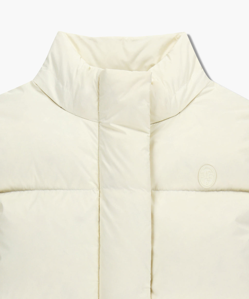 Marithe & Francois Girbaud - Circle Logo Crop Hooded Down Vest (Ivory) product image 10 | TRAB K-Fashion Australia