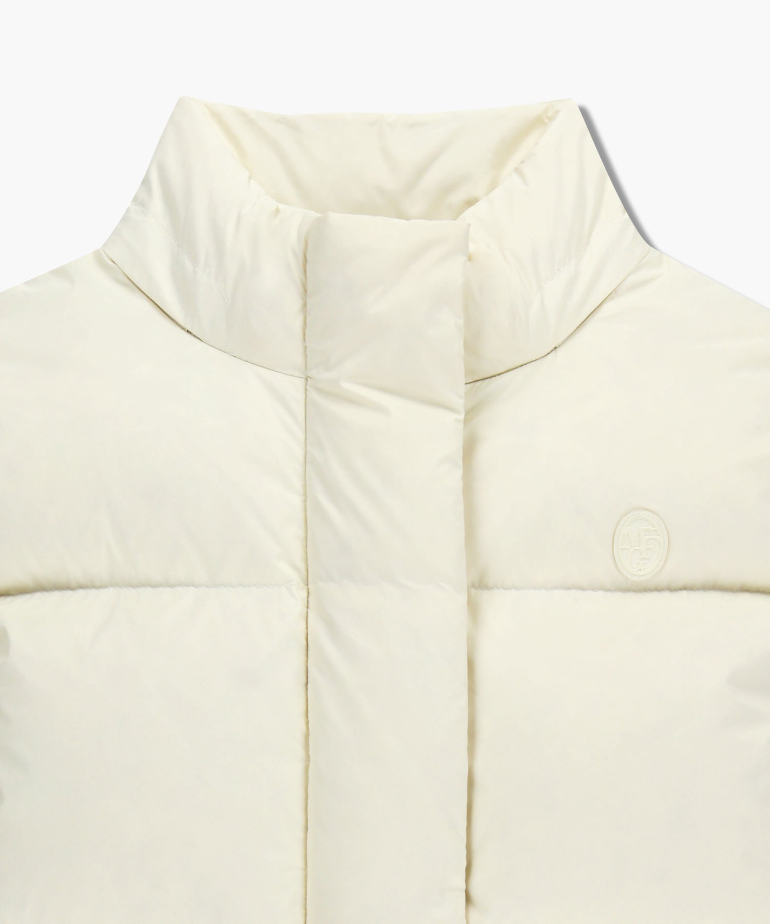 Marithe & Francois Girbaud - Circle Logo Crop Hooded Down Vest (Ivory) product image 10 | TRAB K-Fashion Australia