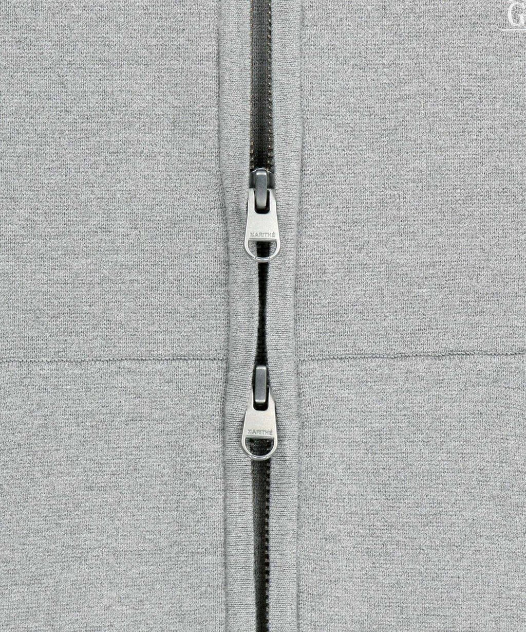 Marithe & Francois Girbaud - Small Classic Logo Crop Knit Hoodie Zipup (Heather Gray) product image 10 | TRAB K-Fashion Australia