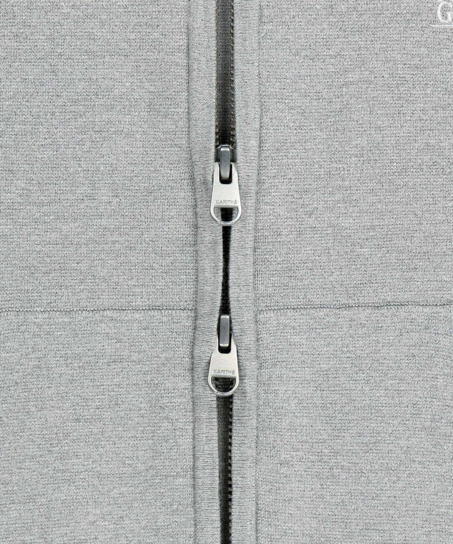 Marithe & Francois Girbaud - Small Classic Logo Crop Knit Hoodie Zipup (Heather Gray) product image 10 | TRAB K-Fashion Australia