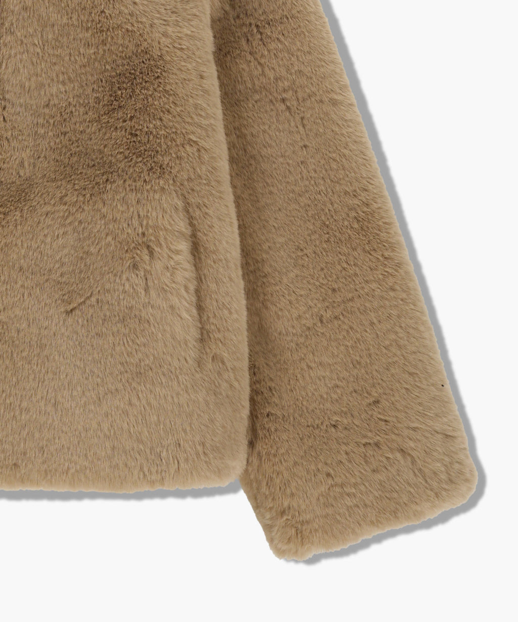 Marithe & Francois Girbaud - Hooded Faux Fur Jacket (Beige) product image 10 | TRAB K-Fashion Australia