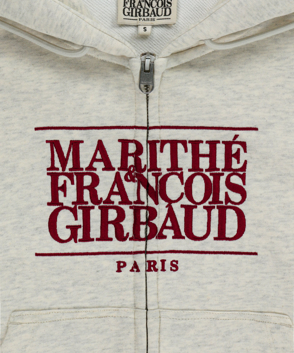 Marithe & Francois Girbaud - Embroidery Classic Logo Crop Hoodie Zipup (Oatmeal) product image 10 | TRAB K-Fashion Australia