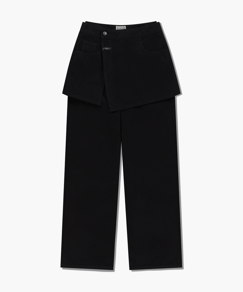 Marithe & Francois Girbaud - Skirt Layered Denim Pants (Black) product image 10 | TRAB K-Fashion Australia