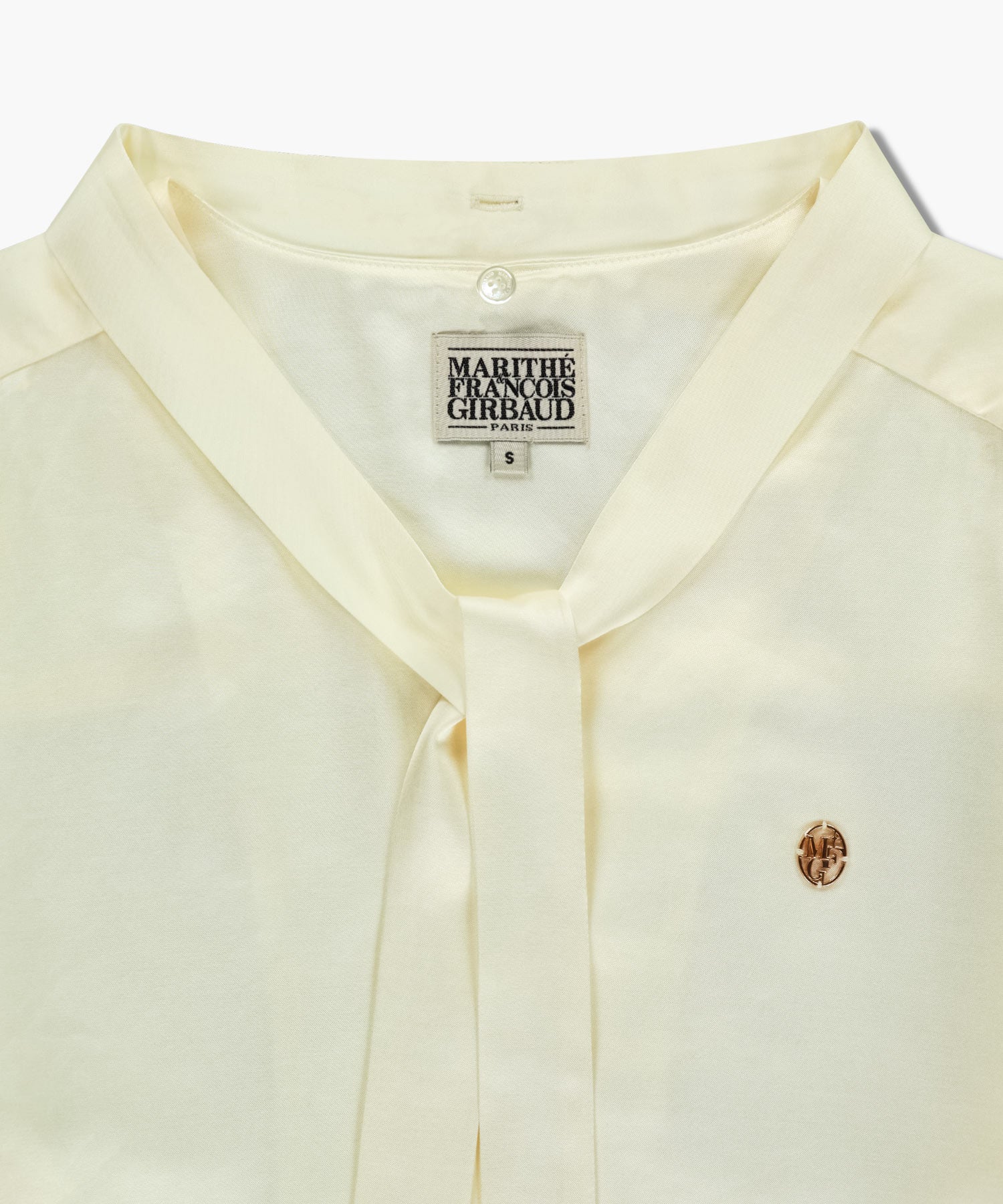 Marithe & Francois Girbaud - V-neck Tie Blouse (Ivory) product image 10 | TRAB K-Fashion Australia