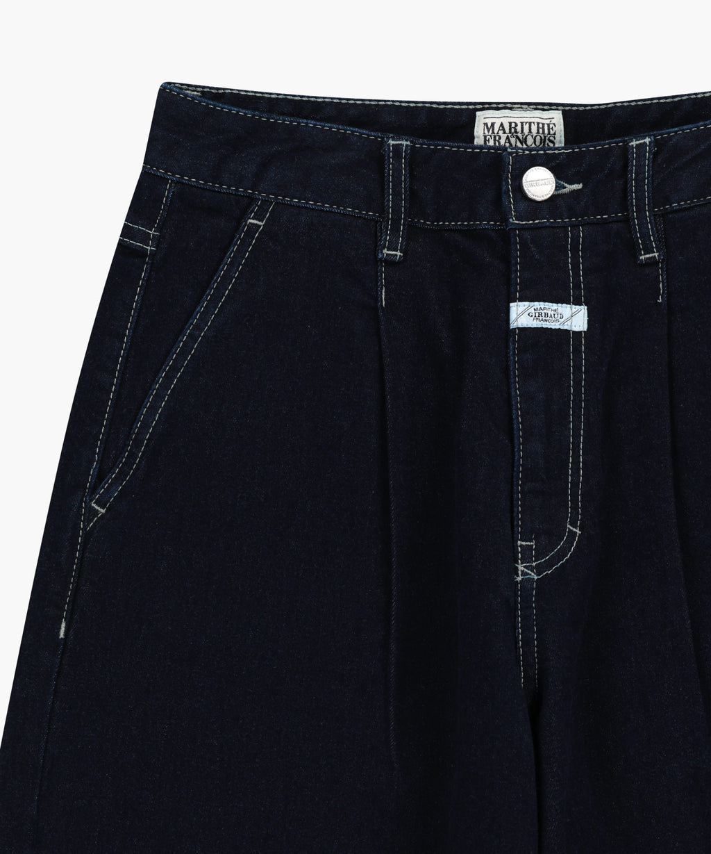 Marithe & Francois Girbaud - Low-waist Tuck Wide Denim Pants (Dark Blue) product image 10 | TRAB K-Fashion Australia