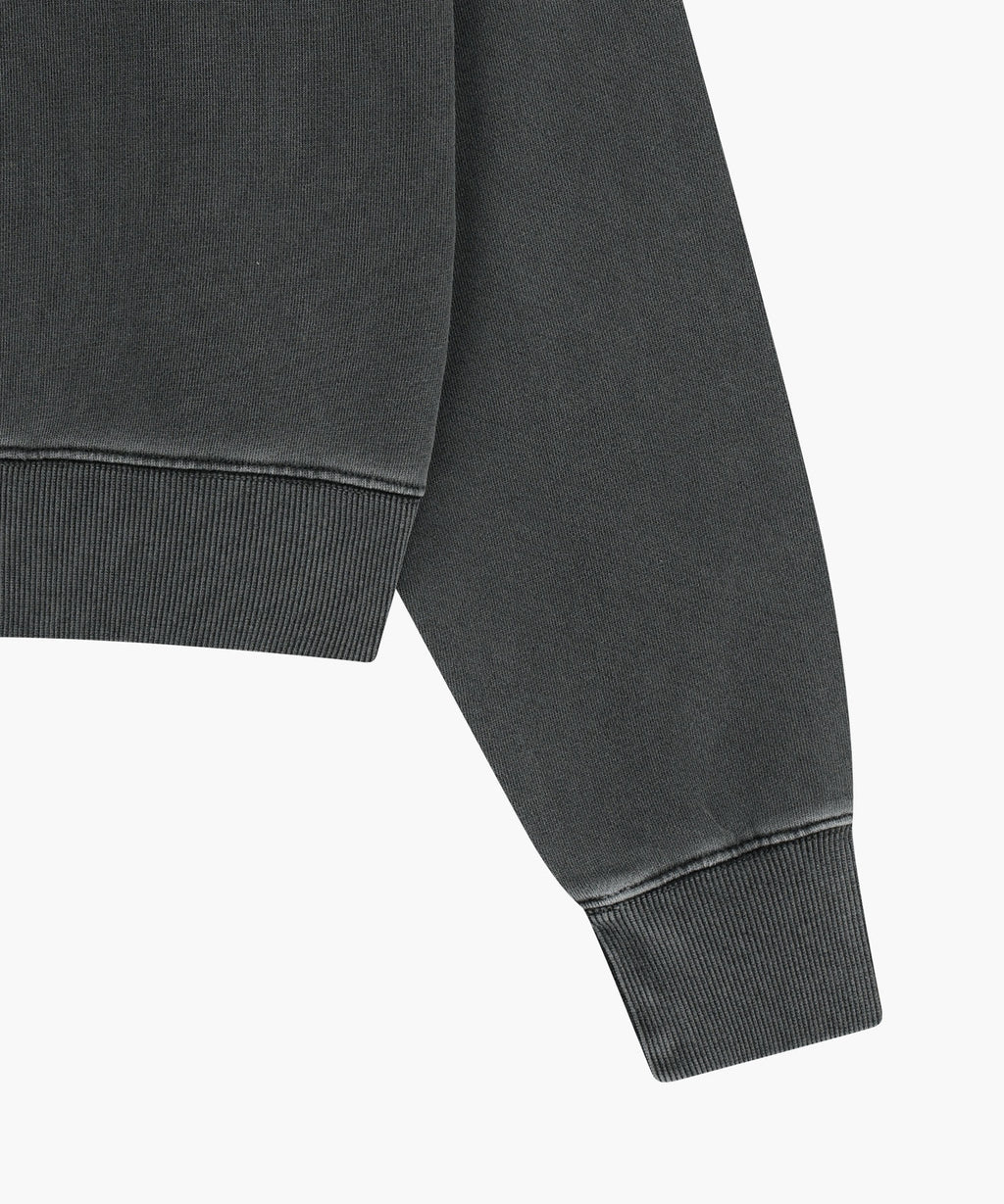Marithe & Francois Girbaud - Shadow Classic Logo Dyeing Crop Hoodie (Charcoal) product image 9 | TRAB K-Fashion Australia