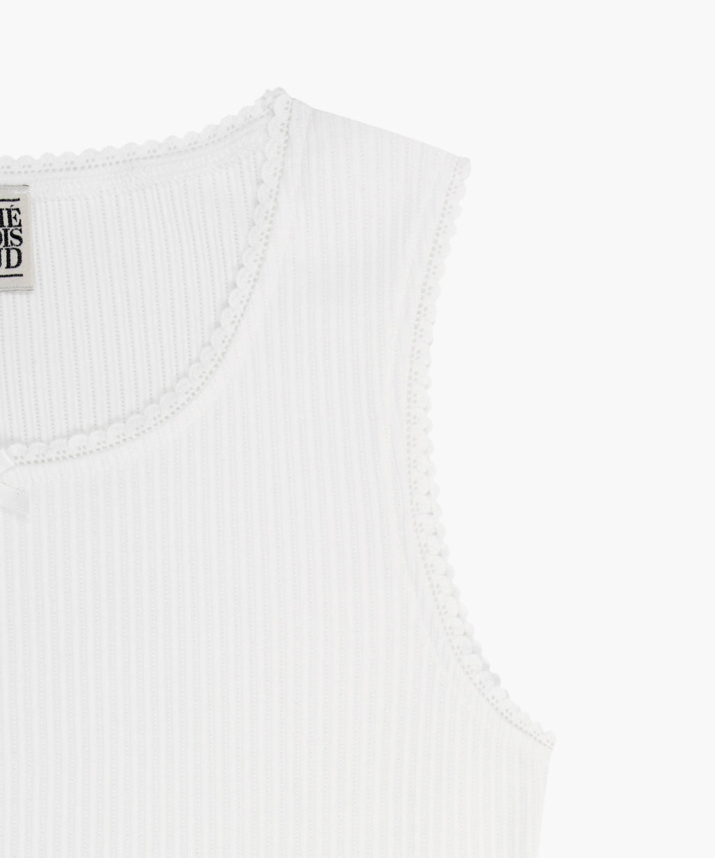 Marithe & Francois Girbaud - Lace Detail Sleeveless (White) product image 10 | TRAB K-Fashion Australia