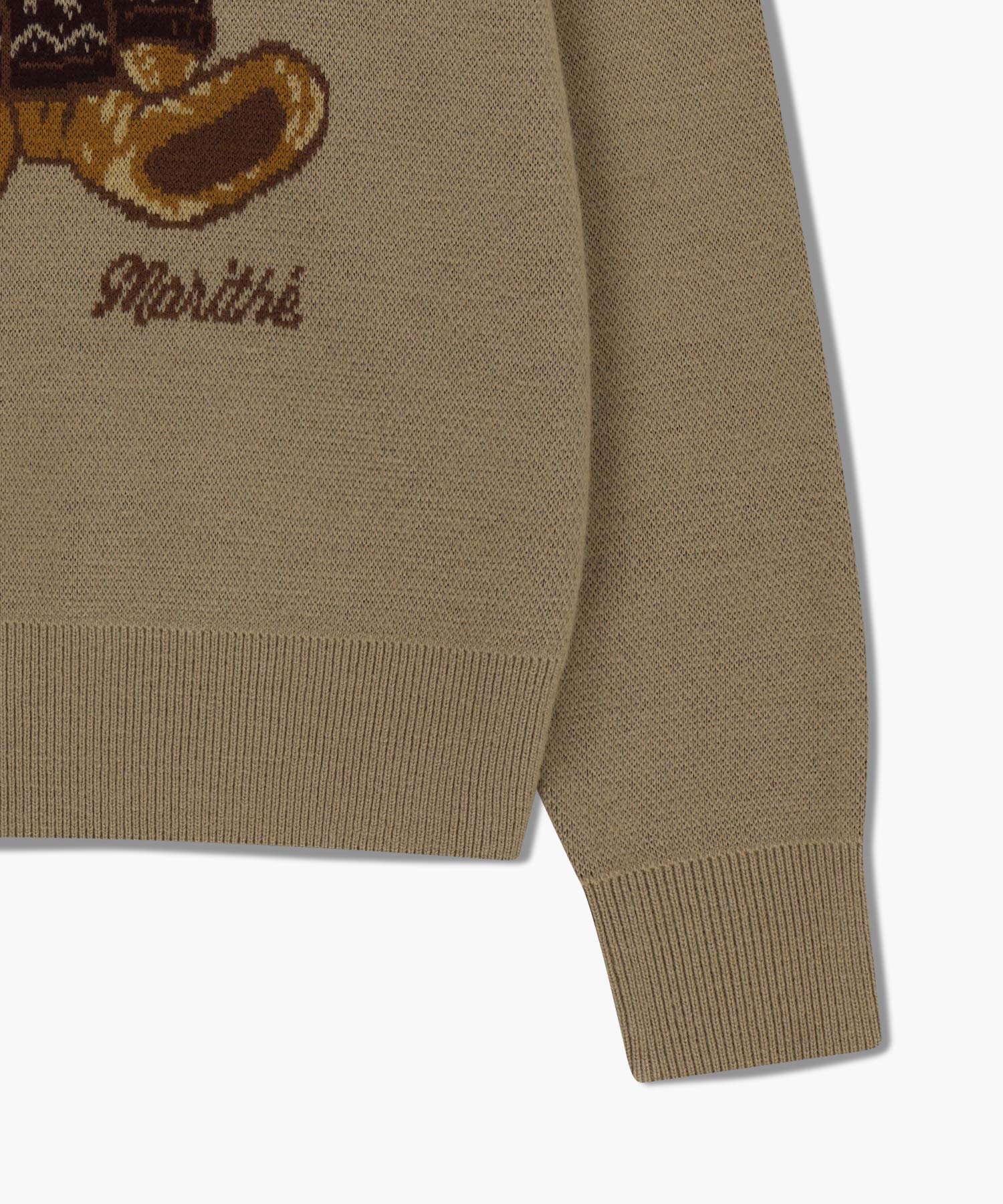 Marithe & Francois Girbaud - Doodle Bear Knit Pullover (Beige) product image 10 | TRAB K-Fashion Australia