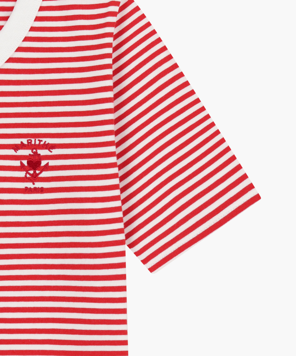 Marithe & Francois Girbaud - Stripe Henley Neck Tee (Red) product image 10 | TRAB K-Fashion Australia