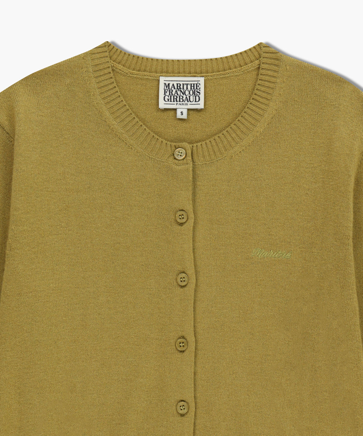 Marithe & Francois Girbaud - Half Knit Round Neck Cardigan Set Up (Olive) product image 10 | TRAB K-Fashion Australia