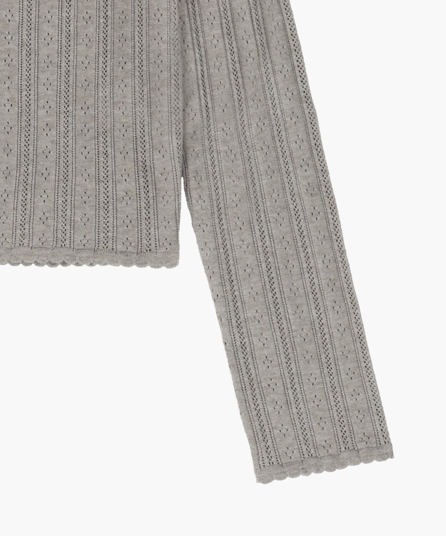 Marithe & Francois Girbaud - V-neck Crochet Knit Cardigan (Heather Gray) product image 10 | TRAB K-Fashion Australia