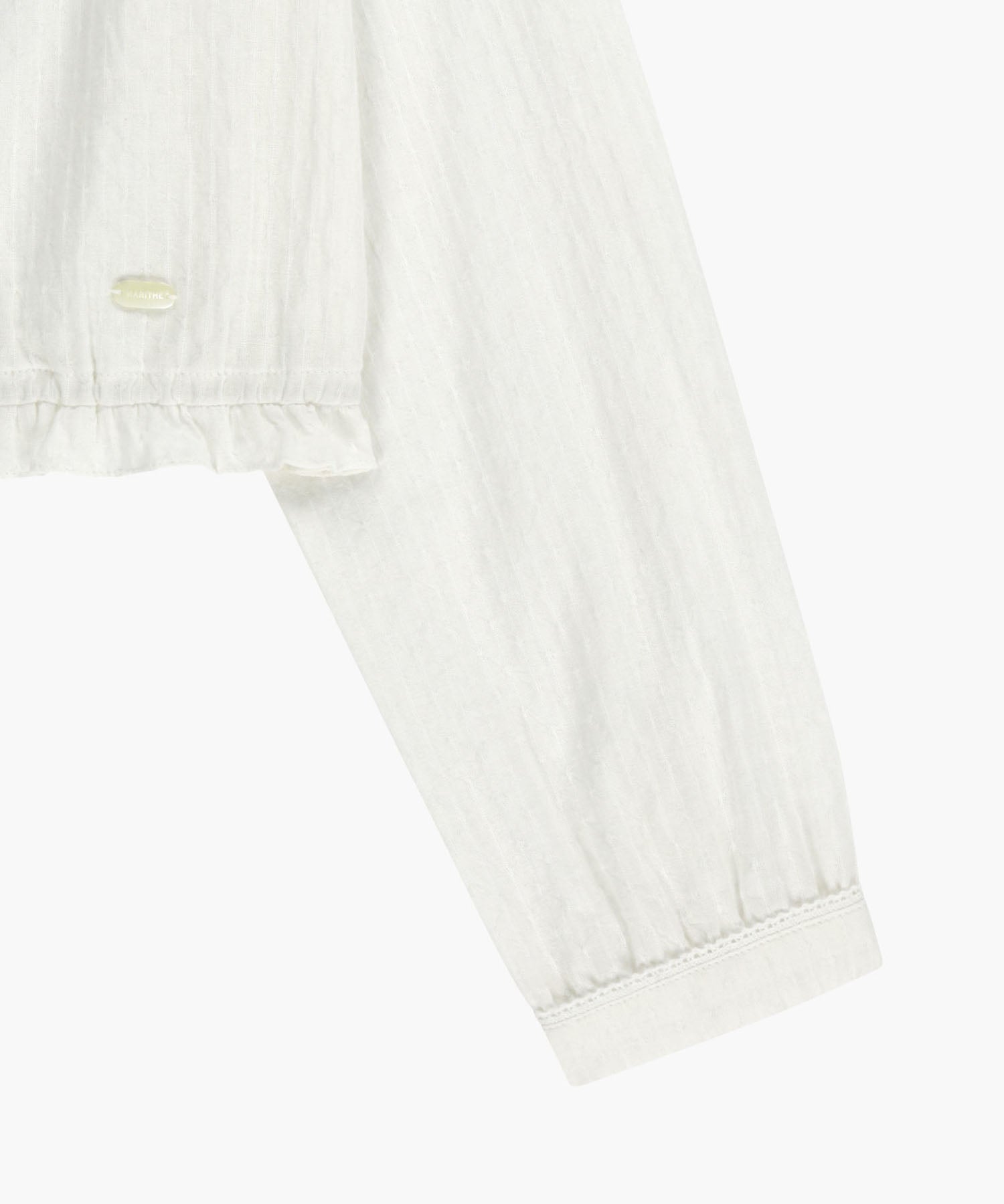 Marithe & Francois Girbaud - Lace Shirring Crop Blouse (White) product image 10 | TRAB K-Fashion Australia