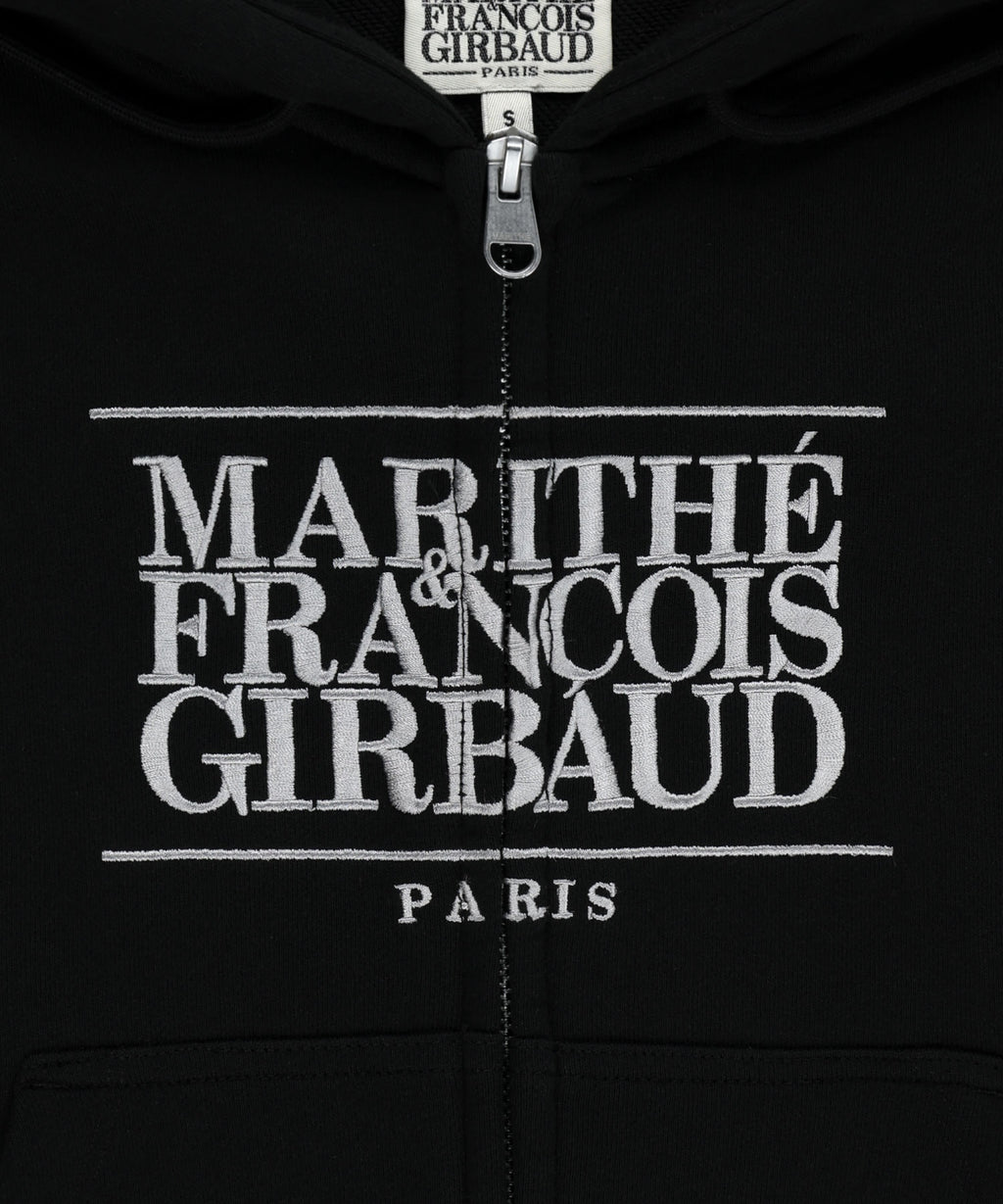 Marithe & Francois Girbaud - Embroidery Classic Logo Crop Hoodie Zipup (Black) product image 10 | TRAB K-Fashion Australia