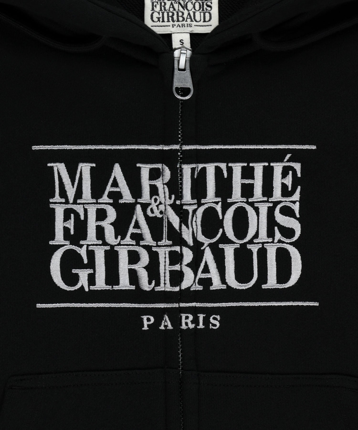 Marithe & Francois Girbaud - Embroidery Classic Logo Crop Hoodie Zipup (Black) product image 10 | TRAB K-Fashion Australia