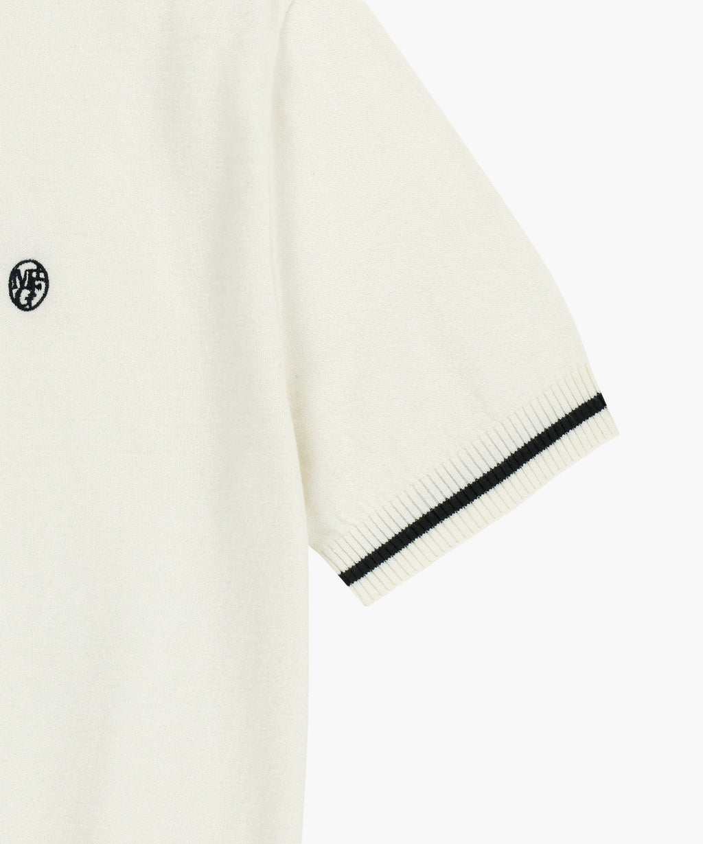 Marithe & Francois Girbaud - Circle Logo Half Knit Pullover (Ivory) product image 10 | TRAB K-Fashion Australia