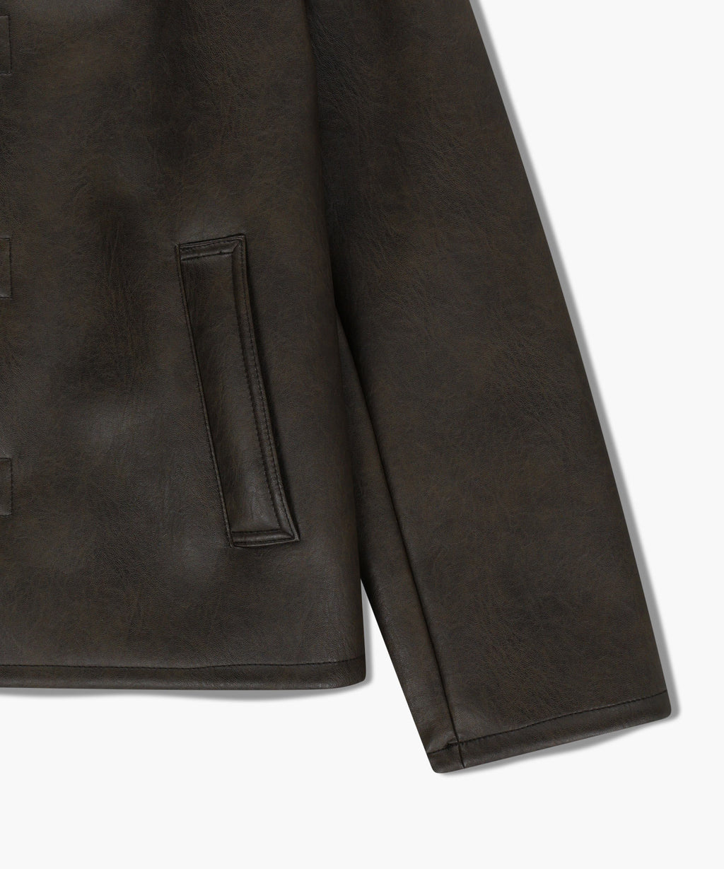 Marithe & Francois Girbaud - Faux Leather Over Fit Mustang Jacket (Brown) product image 13 | TRAB K-Fashion Australia