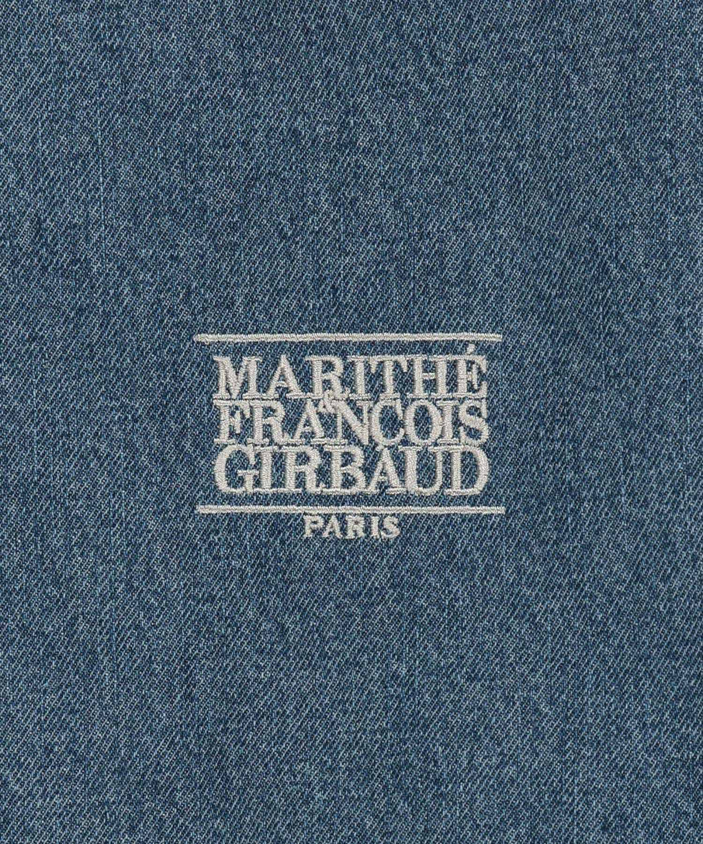 Marithe & Francois Girbaud - Classic Logo Embroidery Denim Varsity Jacket (Light Blue) product image 10 | TRAB K-Fashion Australia