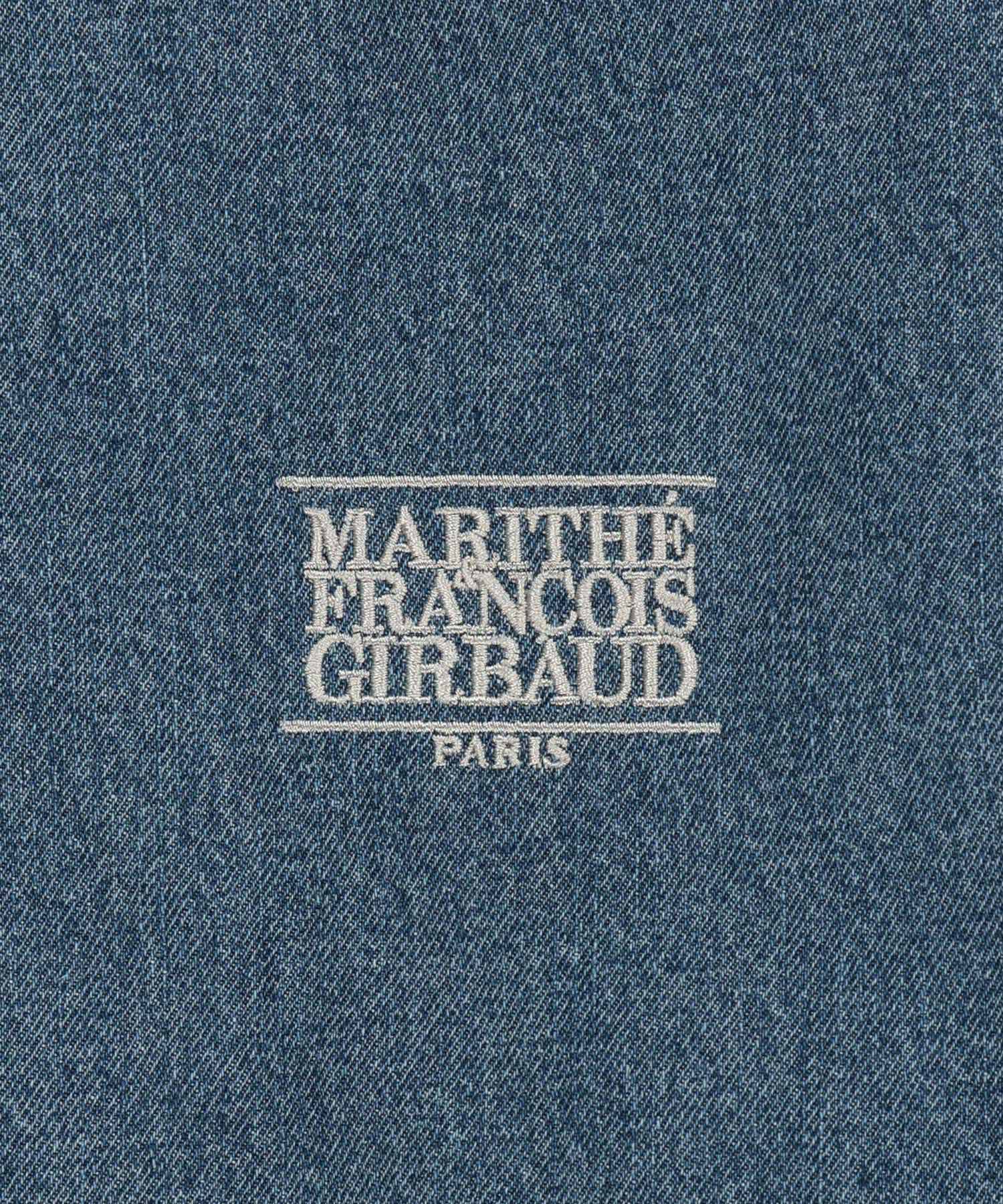 Marithe & Francois Girbaud - Classic Logo Embroidery Denim Varsity Jacket (Light Blue) product image 10 | TRAB K-Fashion Australia