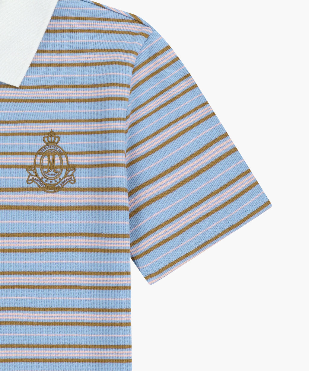 Marithe & Francois Girbaud - Stripe Slim Crop Collar Tee (Light Blue) product image 10 | TRAB K-Fashion Australia