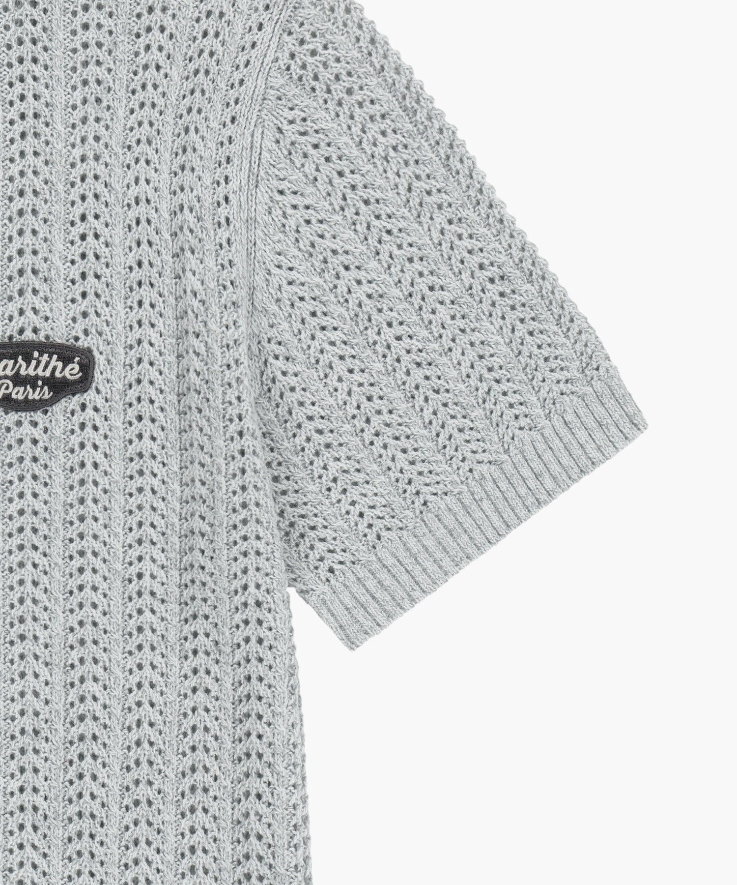 Marithe & Francois Girbaud - Wappen Crochet Half Knit Cardigan (Heather Gray) product image 10 | TRAB K-Fashion Australia