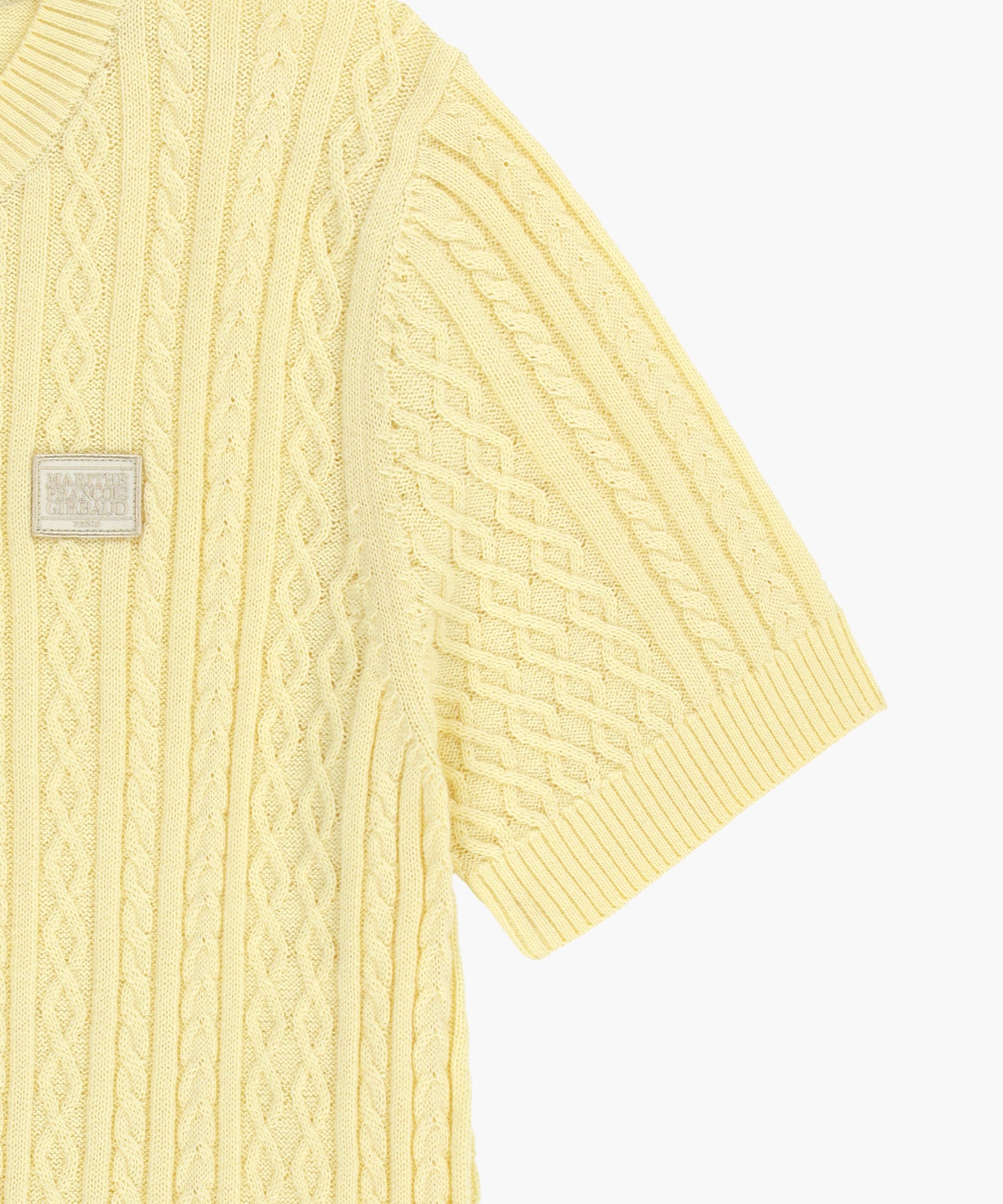 Marithe & Francois Girbaud - Cable Half Knit Pullover (Light Yellow) product image 10 | TRAB K-Fashion Australia