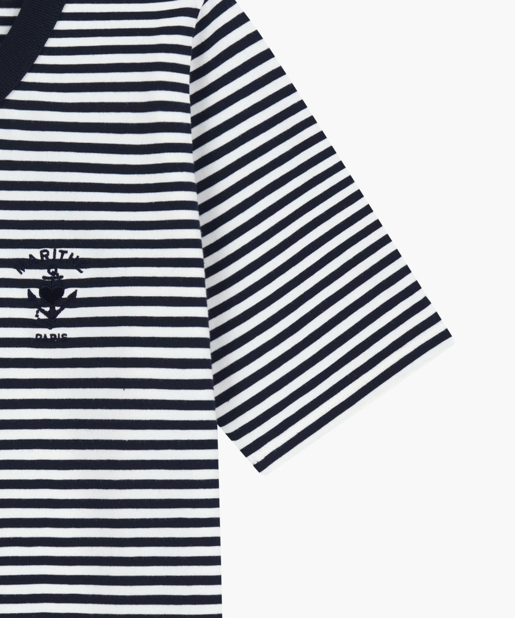 Marithe & Francois Girbaud - Stripe Henley Neck Tee (Navy) product image 10 | TRAB K-Fashion Australia