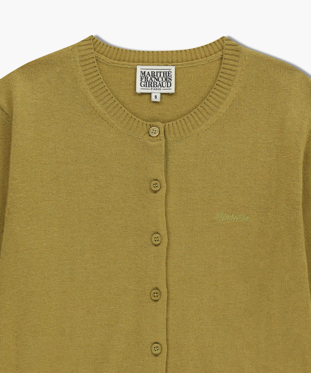 Marithe & Francois Girbaud - Half Knit Round Neck Cardigan Set Up (Olive) product image 10 | TRAB K-Fashion Australia