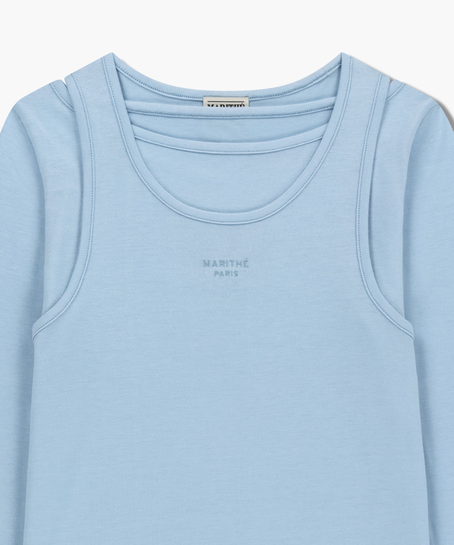Marithe & Francois Girbaud - Layered Jersey Long Sleeve (Sky Blue) product image 10 | TRAB K-Fashion Australia