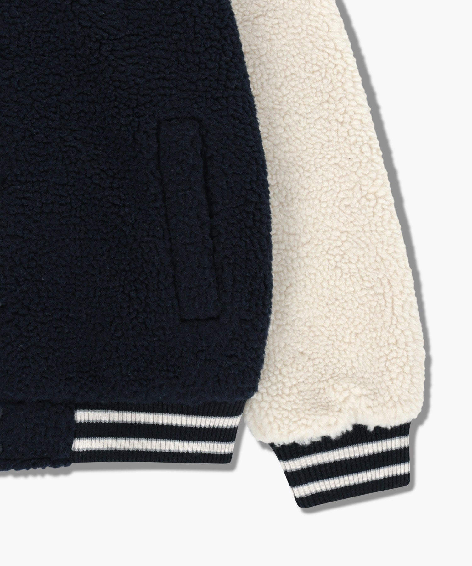 Marithe & Francois Girbaud - Fleece Varsity Jacket (Ivory) product image 10 | TRAB K-Fashion Australia